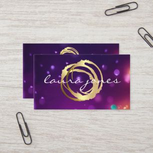 Cartão De Visita Designer de Círculo Pintado a Ouro Falso