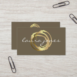 Cartão De Visita Designer de Círculo Pintado a Ouro Falso