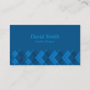 Cartão De Visita Designer de Gráfico Profissional Azul Clássico