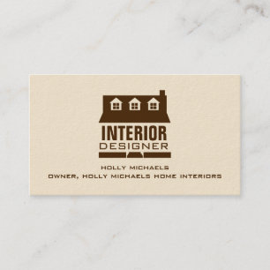 Cartão De Visita Designer de interiores - casa do estilo do cabo de