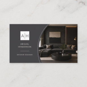 Cartão De Visita Designer de Interiores Código QR Foto Luxo