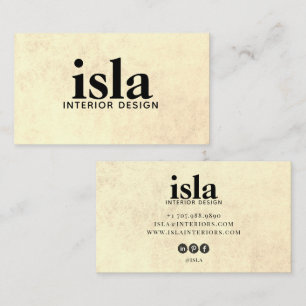 Cartão De Visita Designer de Interiores com Textura Sépia