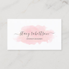 Cartão De Visita Designer de interiores cor-de-rosa moderno