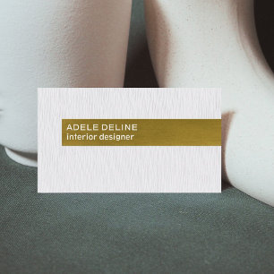 Cartão De Visita Designer de interiores de cobre branco da textura