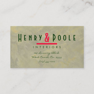 Cartão De Visita Designer de Interiores de Gesso Metálico Marcas