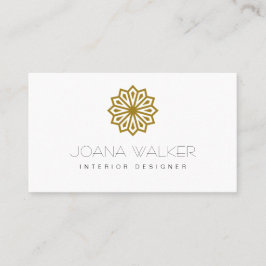 Cartão De Visita Designer de interiores oriental mostarda moderno