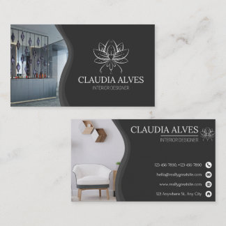 Cartão De Visita Designer de interiores personalizado