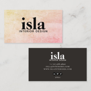 Cartão De Visita Designer de Interiores Rosa Bege Suave