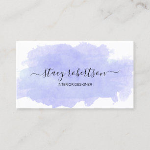 Cartão De Visita Designer de interiores roxo moderno elegante da