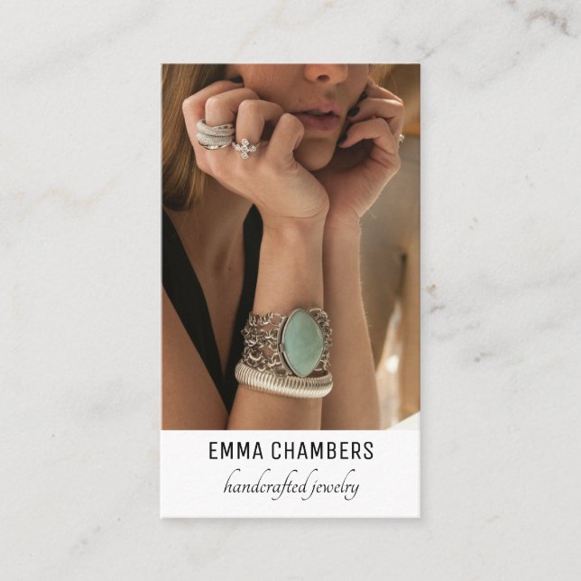 Cartão De Visita Designer de Joias artesanal moderno (Frente)
