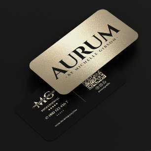 Cartão De Visita Designer de Joias de Luxo Preto Falso Ouro