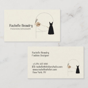 Cartão De Visita Designer de Moda Minimalista Marca de Boutique Ele