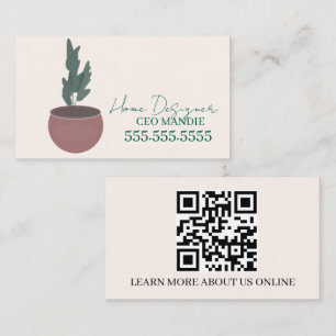 Cartão De Visita Designer de Plantas de Script Sitter