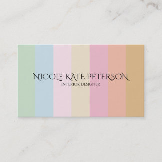 Cartão De Visita Designer do Interior das Cores do Pastel Elegante