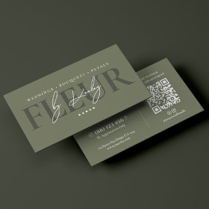 Cartão De Visita Designer Floral de Luxo Sage Florist