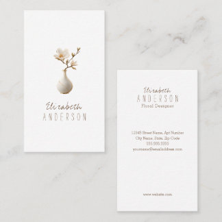 Cartão De Visita Designer Floral Elegante