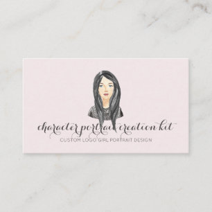 Cartão De Visita Designer Gráfico de Personagens Criativos para Ret