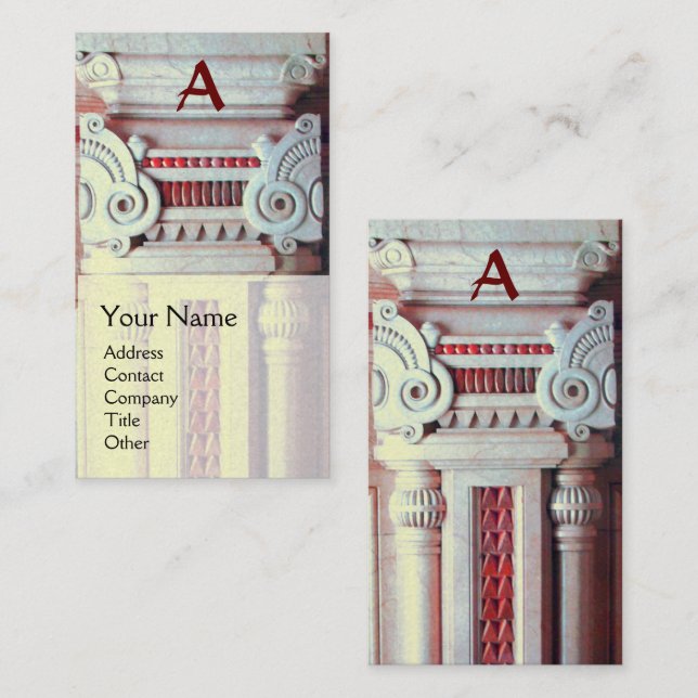 Cartão De Visita DESIGNER INTERIOR, ARQUITETURA Monograma - Branco (Frente/Verso)