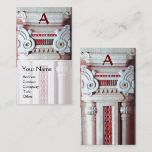 Cartão De Visita DESIGNER INTERIOR,ARQUITETURA Monograma Vermelho