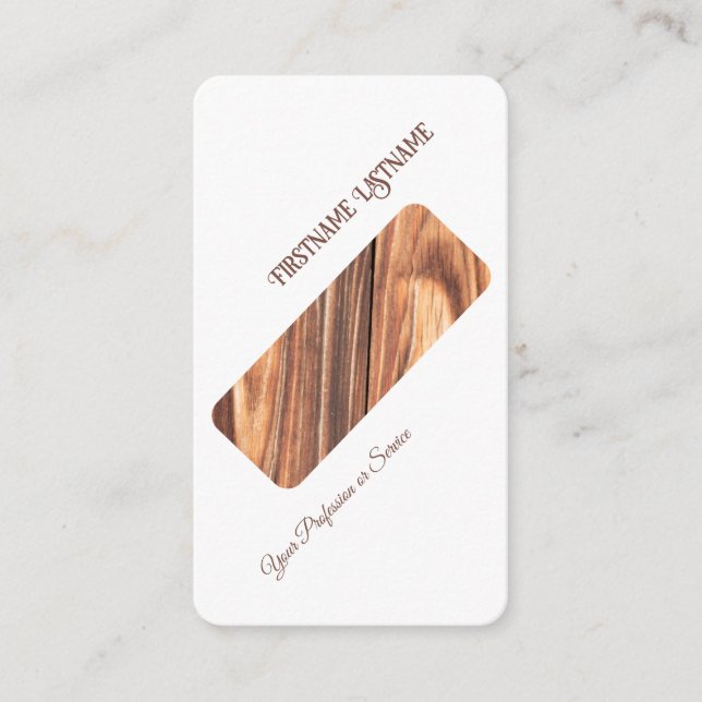 Cartão De Visita Designer interior de estilo de madeira mínimo diag (Frente)