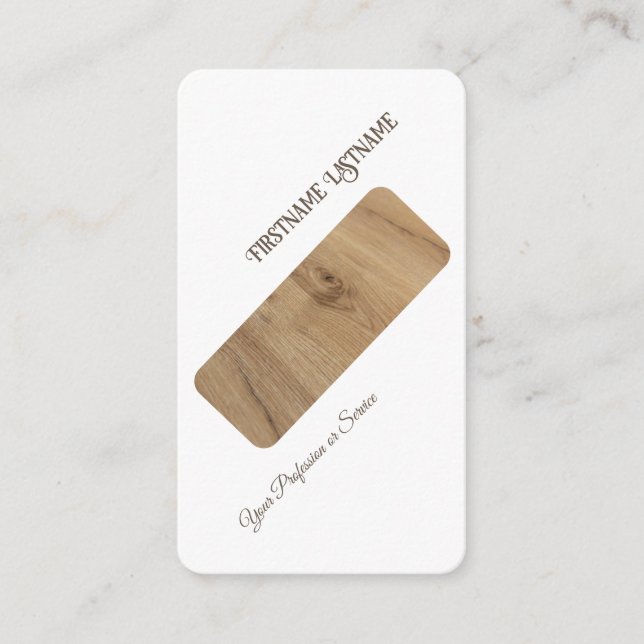 Cartão De Visita Designer interior de estilo de madeira mínimo diag (Frente)