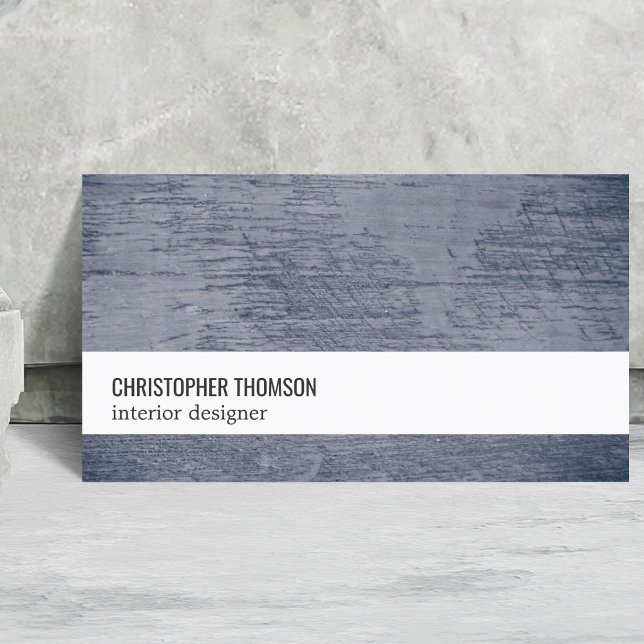 Cartão De Visita Designer Legal de Textura Azul do Interior Branco (Criador carregado)