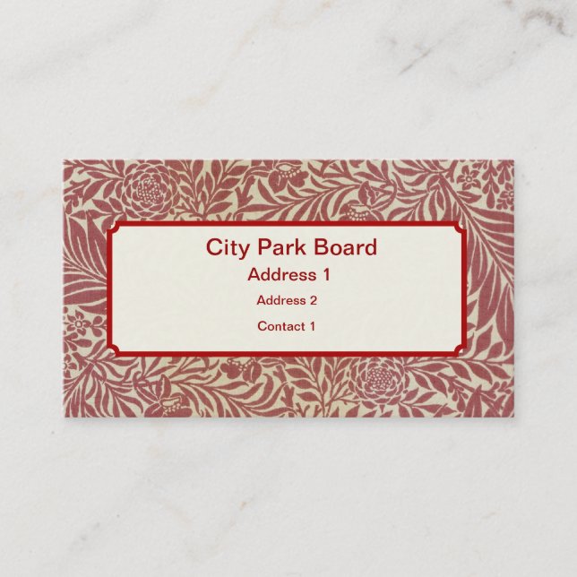 Cartão De Visita Designs William Morris Wallpaper (Frente)