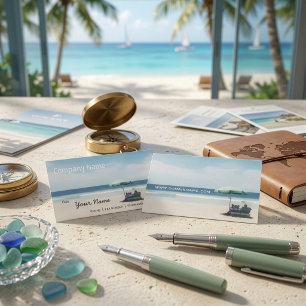Cartão De Visita Deslocação de Viagem de Spa Elegante de Praia de R