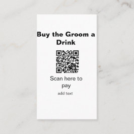 Cartão De Visita despedida de solteiro QR scan para pagar uma bebid