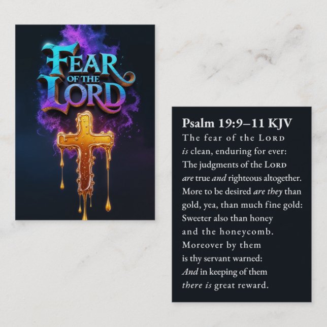Cartão De Visita Desperate Darkwave | Psalm 19:9–11 KJV Card Box (Frente/Verso)