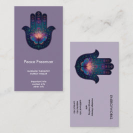 Cartão De Visita Despertar do Lótus | Design da Mão Hamsa