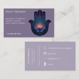 Cartão De Visita Despertar do Lótus | Design da Mão Hamsa