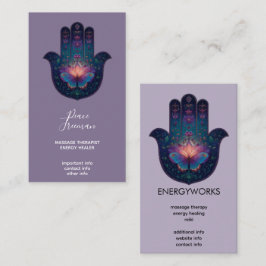 Cartão De Visita Despertar do Lótus | Design da Mão Hamsa