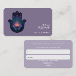 Cartão De Visita Despertar do Lótus | Design da Mão Hamsa