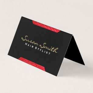 Cartão De Visita Destaque de Couro (vermelho) Quic, Luxe