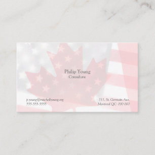 Cartão De Visita Desvanecem-se as bandeiras transparentes do Canad