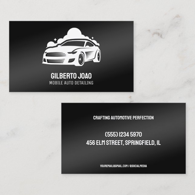 Cartão De Visita Detalhador de Carro Móvel (Frente/Verso)