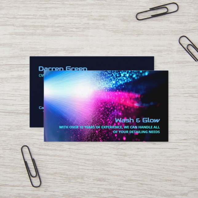 Cartão De Visita Detalhador de Lavagem de Carros (Frente/Verso In Situ)