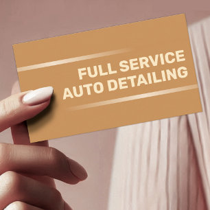 Cartão De Visita Detalhamento Automático do Serviço de Carro Dourad