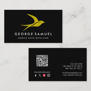 Cartão De Visita Detalhamento Automático Logotipo de pássaro voad