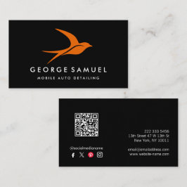 Cartão De Visita Detalhamento Automático | Logotipo de pássaro voad