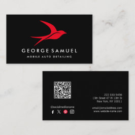 Cartão De Visita Detalhamento Automático | Logotipo de pássaro voad