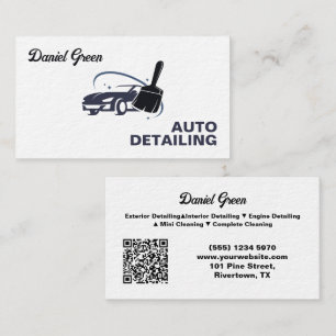 Cartão De Visita Detalhes do Carro Personalizado QR Premium