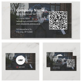 Cartão De Visita Detalhes do Logotipo do Código QR do Serviço de Re