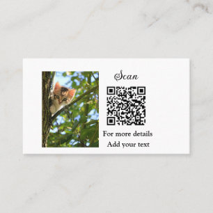 Cartão De Visita Detalhes simples do nome do animal QR código adici