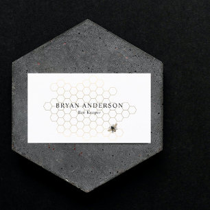 Cartão De Visita Detentor de Abelhas de Honeycomb