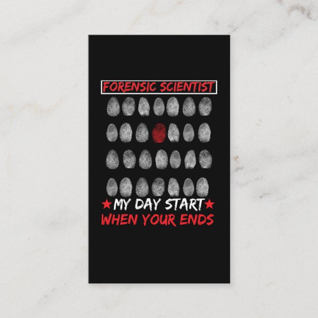 Cartão De Visita Detetive de DNA de impressão digital forense Scien (Frente)