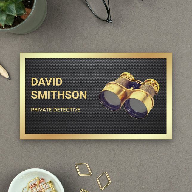 Cartão De Visita Detetive Privado de Fibra de Carbono Negro (Criador carregado)