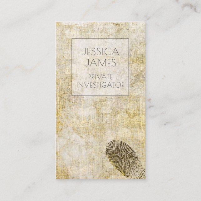Cartão De Visita Detetive Privado Investigador Impressão Digital (Frente)