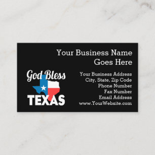 Cartão De Visita Deus Abençoe o Texas